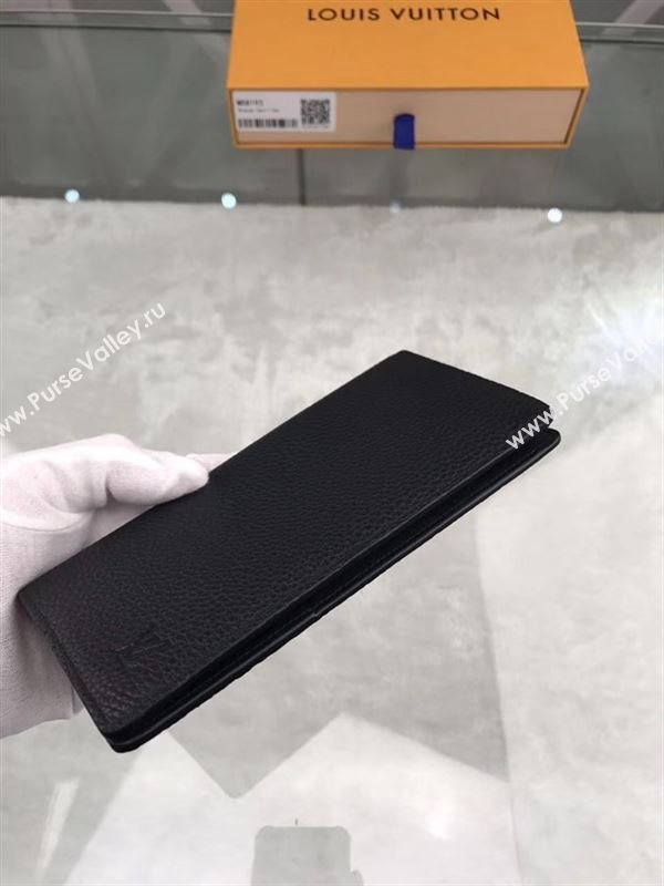 replica Louis Vuitton LV Brazza Wallet Taurillon Leather Purse Bag Black M58192