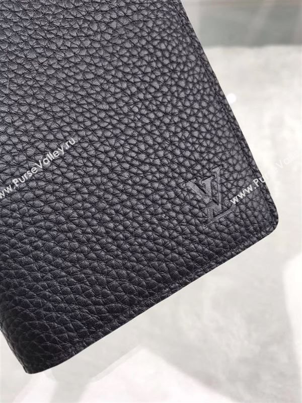 replica Louis Vuitton LV Brazza Wallet Taurillon Leather Purse Bag Black M58192