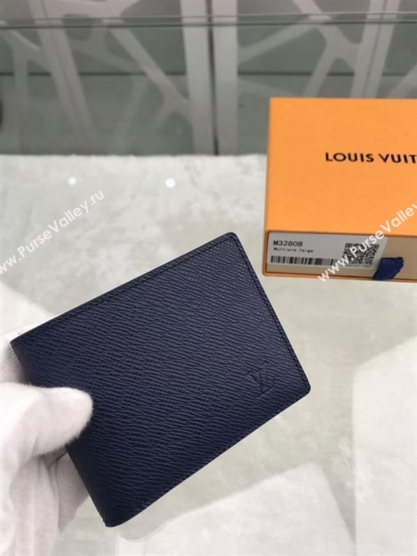 replica Louis Vuitton LV Multiple Wallet Taiga Leather Purse Bag Black M32808