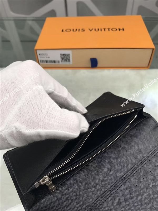 replica Louis Vuitton LV Brazza Wallet Taiga Leather Purse Bag Black M32572