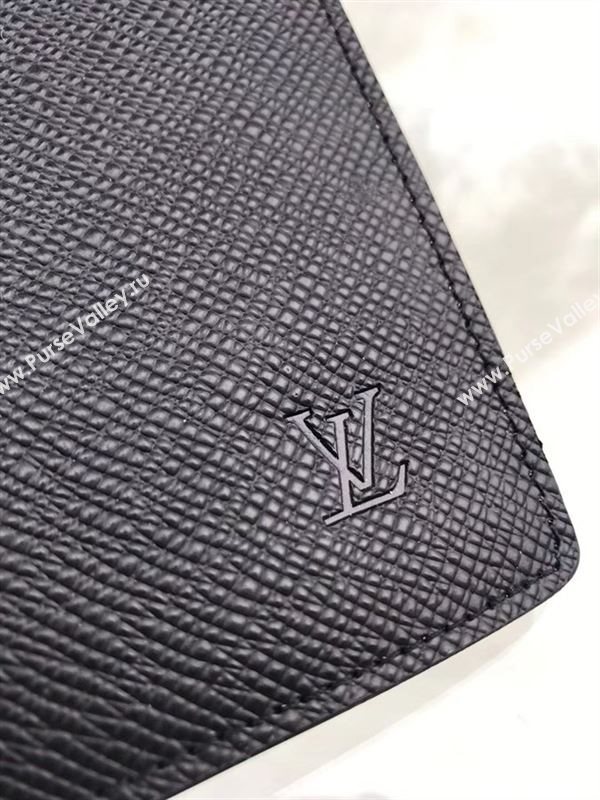 replica Louis Vuitton LV Brazza Wallet Taiga Leather Purse Bag Black M32572