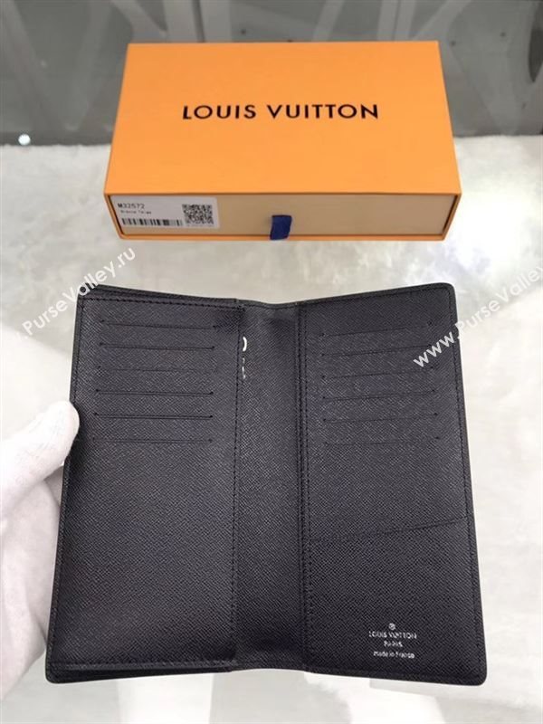 replica Louis Vuitton LV Brazza Wallet Taiga Leather Purse Bag Black M32572