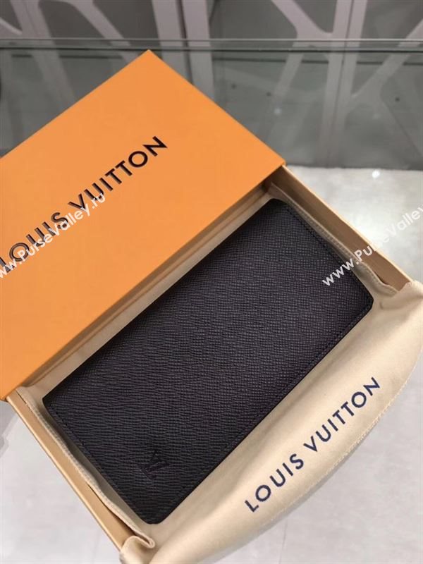 replica Louis Vuitton LV Brazza Wallet Taiga Leather Purse Bag Black M32572