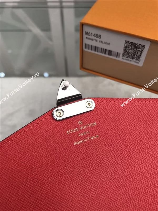 replica Louis Vuitton LV Pallas Chain Wallet Clutch Monogram Leather Purse Bag Red M61488