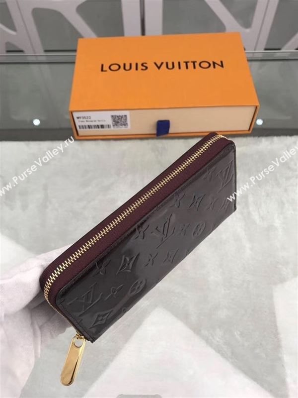 replica M93522 Louis Vuitton LV Monogram Zippy Wallet Patent Leather Purse Bag Wine