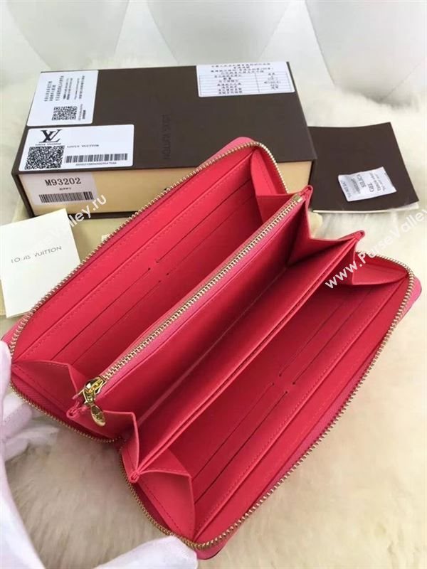 replica M93202 Louis Vuitton LV Monogram Zippy Wallet Patent Leather Purse Bag Red