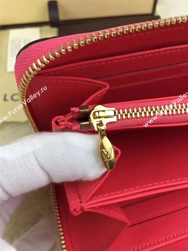 replica M93202 Louis Vuitton LV Monogram Zippy Wallet Patent Leather Purse Bag Red