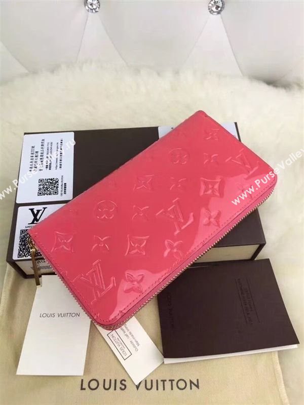 replica M93202 Louis Vuitton LV Monogram Zippy Wallet Patent Leather Purse Bag Red