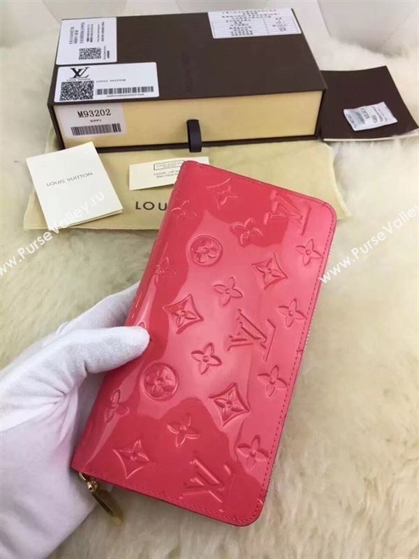 replica M93202 Louis Vuitton LV Monogram Zippy Wallet Patent Leather Purse Bag Red