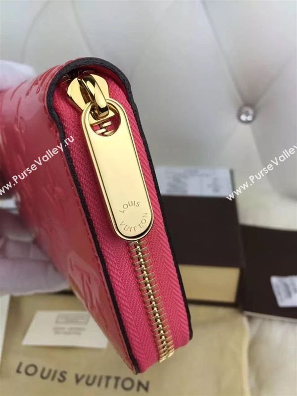 replica M93202 Louis Vuitton LV Monogram Zippy Wallet Patent Leather Purse Bag Red