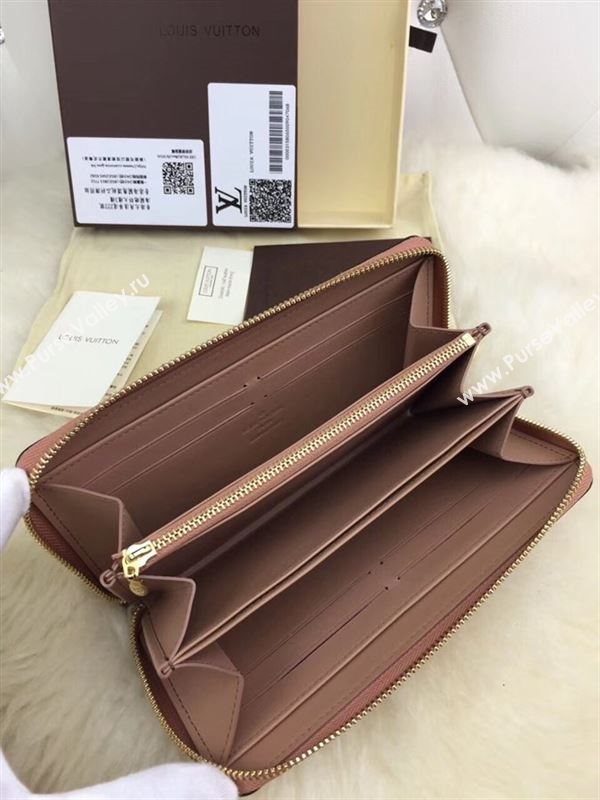 replica M90075 Louis Vuitton LV Monogram Zippy Wallet Patent Leather Purse Bag Brown