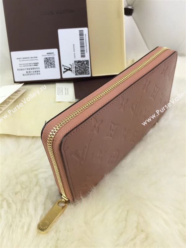 replica M90075 Louis Vuitton LV Monogram Zippy Wallet Patent Leather Purse Bag Brown