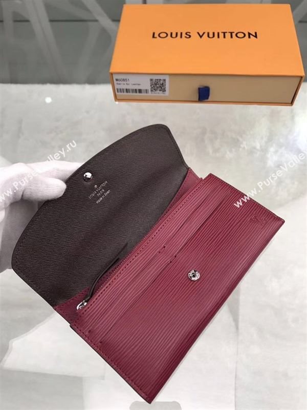 replica Louis Vuitton LV Emilie Wallet Epi Leather Purse Bag Maroon M60851