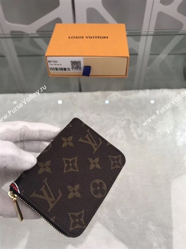 replica Louis Vuitton LV Monogram Zippy Kabuki Coin Purse Wallet Bag Brown M67250