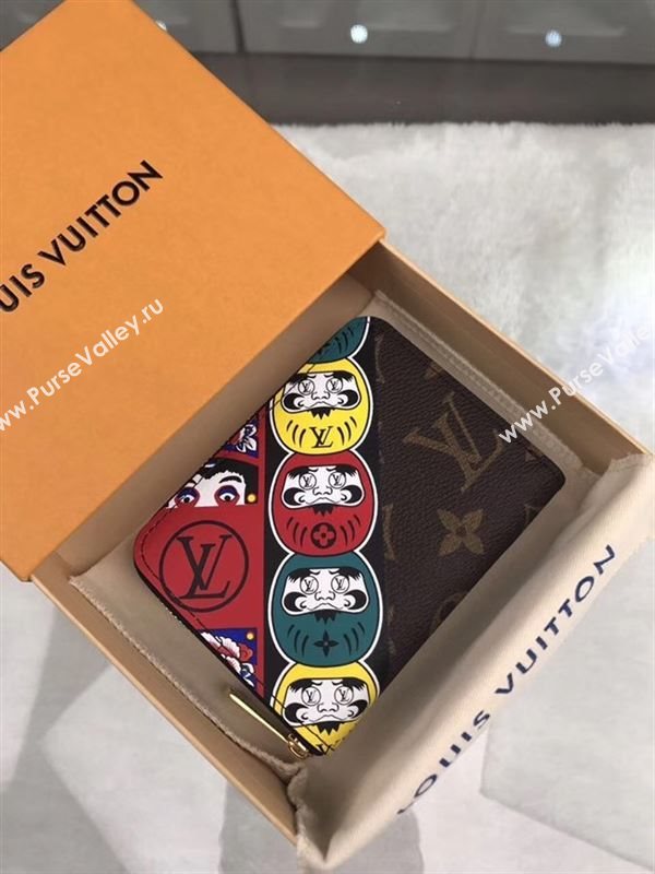 replica Louis Vuitton LV Monogram Zippy Kabuki Coin Purse Wallet Bag Brown M67250
