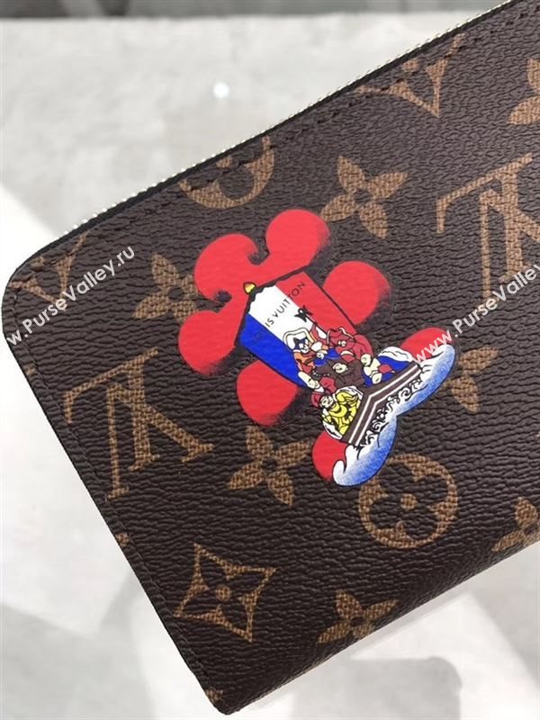 replica Louis Vuitton LV Monogram Zippy Kabuki Wallet Purse Bag Brown M67249