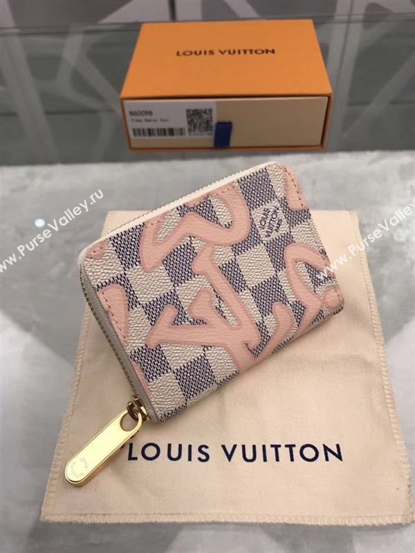 replica Louis Vuitton LV Zippy Coin Purse Wallet Damier Azur Canvas Bag White N60098