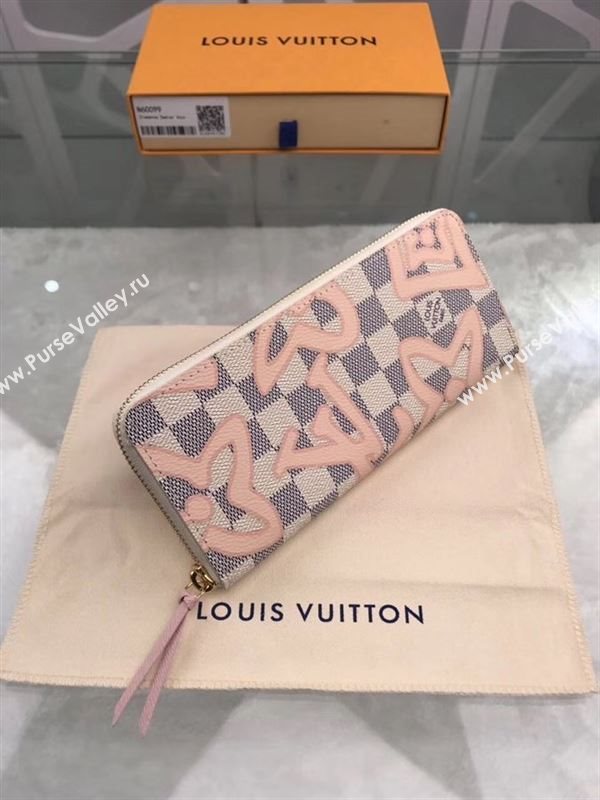 replica Louis Vuitton LV Clemence Wallet Purse Damier Azur Canvas Bag White N60099