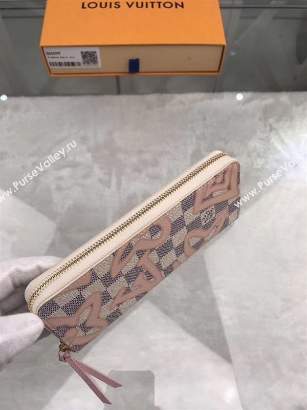 replica Louis Vuitton LV Clemence Wallet Purse Damier Azur Canvas Bag White N60099