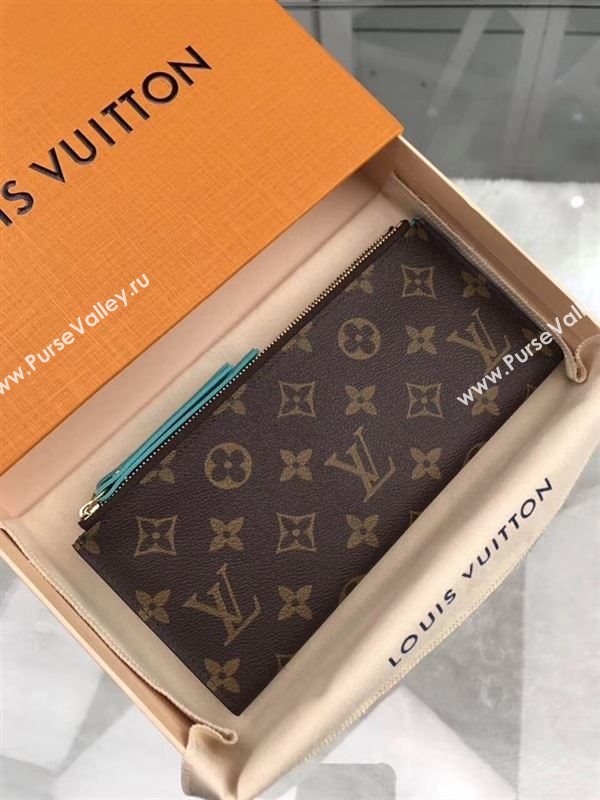 replica Louis Vuitton LV Adele Zippy Wallet Monogram Purse Bag Blue M61269