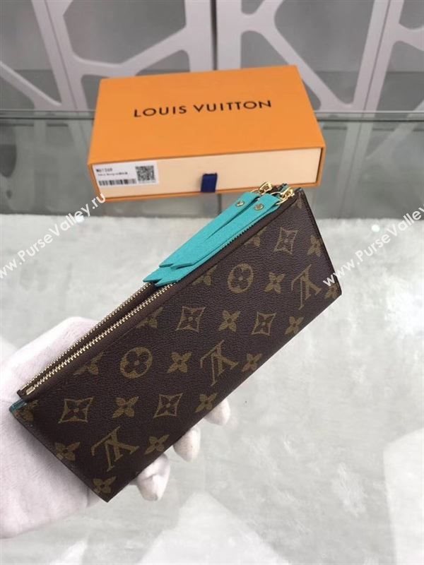 replica Louis Vuitton LV Adele Zippy Wallet Monogram Purse Bag Blue M61269