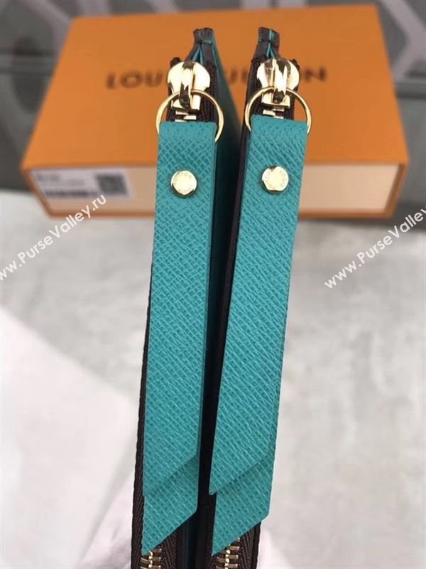 replica Louis Vuitton LV Adele Zippy Wallet Monogram Purse Bag Blue M61269