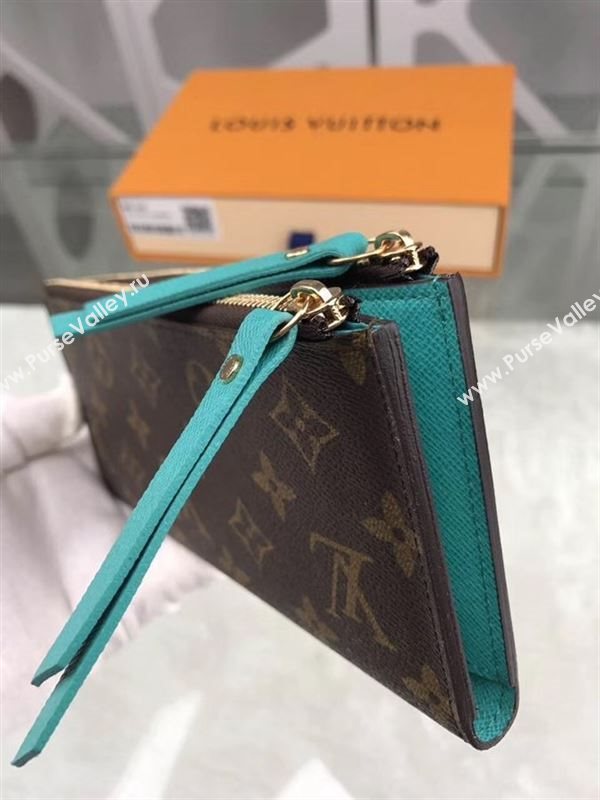 replica Louis Vuitton LV Adele Zippy Wallet Monogram Purse Bag Blue M61269