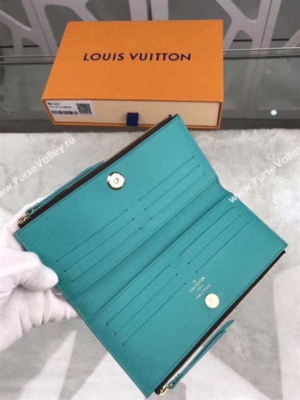replica Louis Vuitton LV Adele Zippy Wallet Monogram Purse Bag Blue M61269