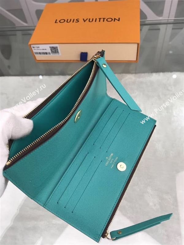 replica Louis Vuitton LV Adele Zippy Wallet Monogram Purse Bag Blue M61269