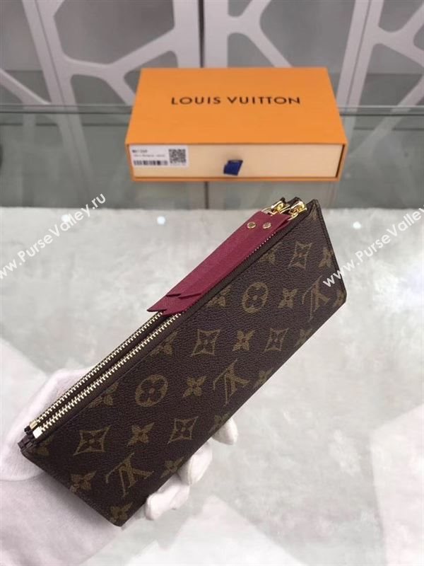 replica Louis Vuitton LV Adele Zippy Wallet Monogram Purse Bag Maroon M61269