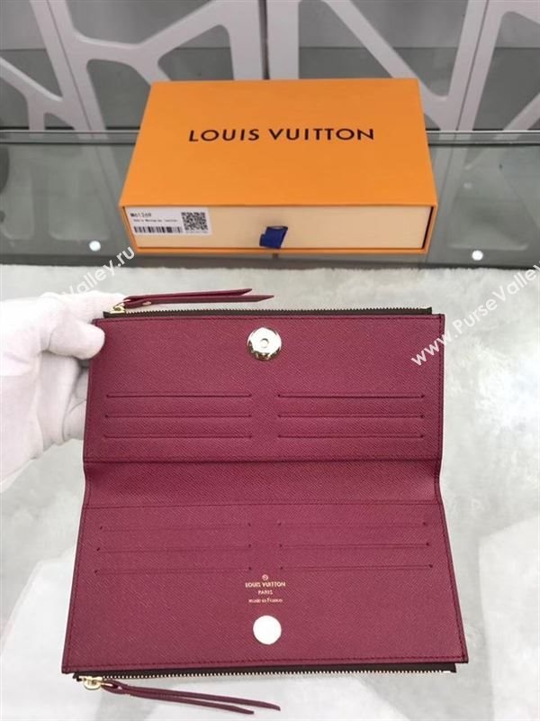 replica Louis Vuitton LV Adele Zippy Wallet Monogram Purse Bag Maroon M61269