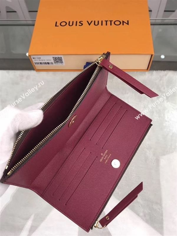 replica Louis Vuitton LV Adele Zippy Wallet Monogram Purse Bag Maroon M61269