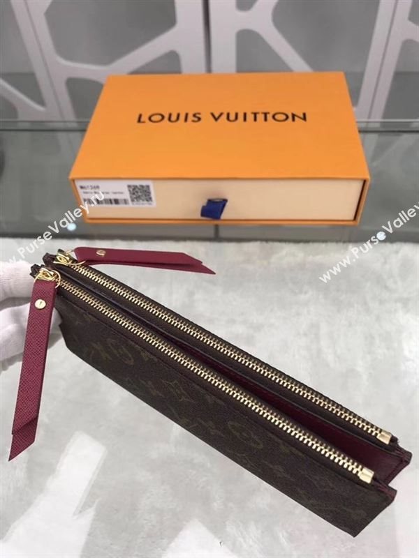 replica Louis Vuitton LV Adele Zippy Wallet Monogram Purse Bag Maroon M61269