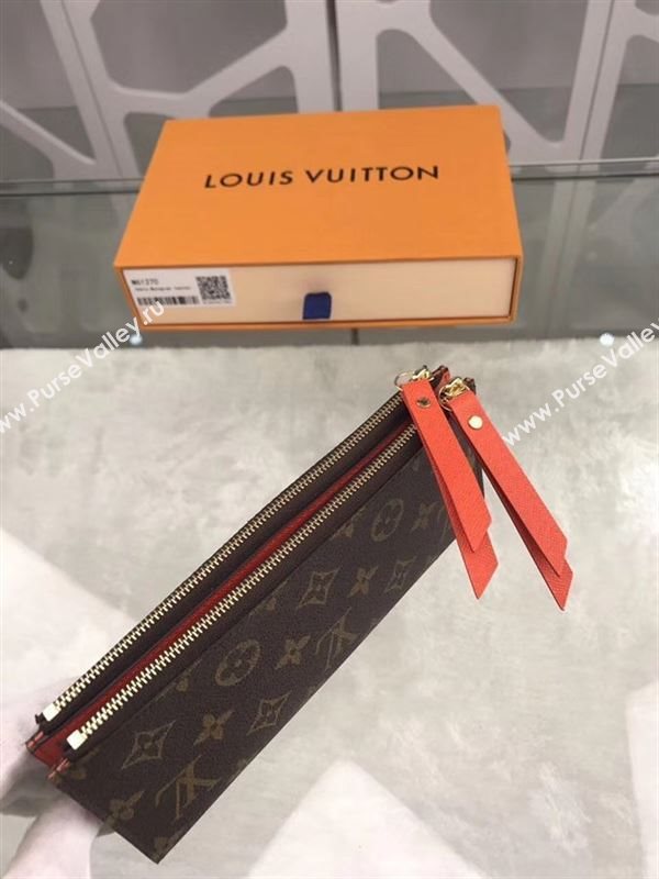 replica Louis Vuitton LV Adele Zippy Wallet Monogram Purse Bag Orange M61270