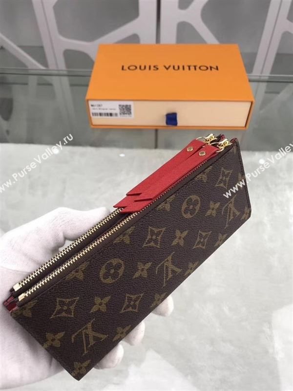 replica Louis Vuitton LV Adele Zippy Wallet Monogram Purse Bag Red M61287