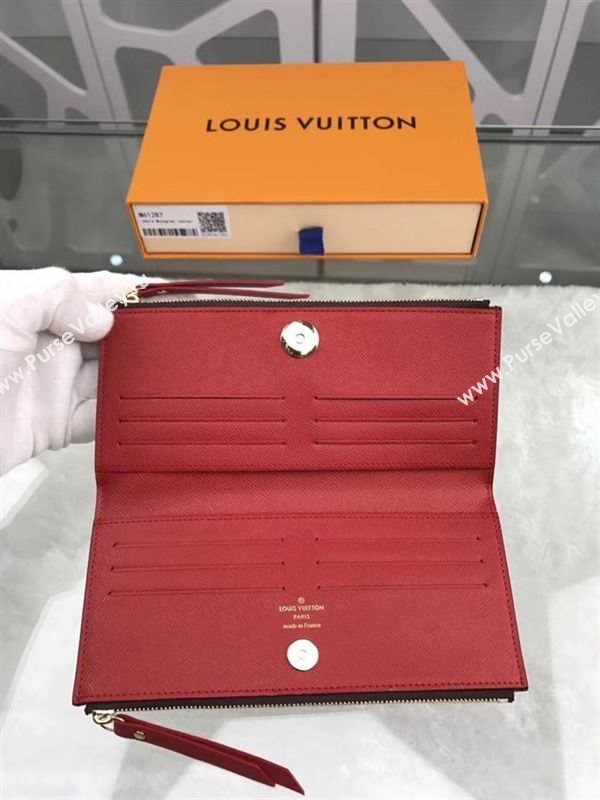 replica Louis Vuitton LV Adele Zippy Wallet Monogram Purse Bag Red M61287