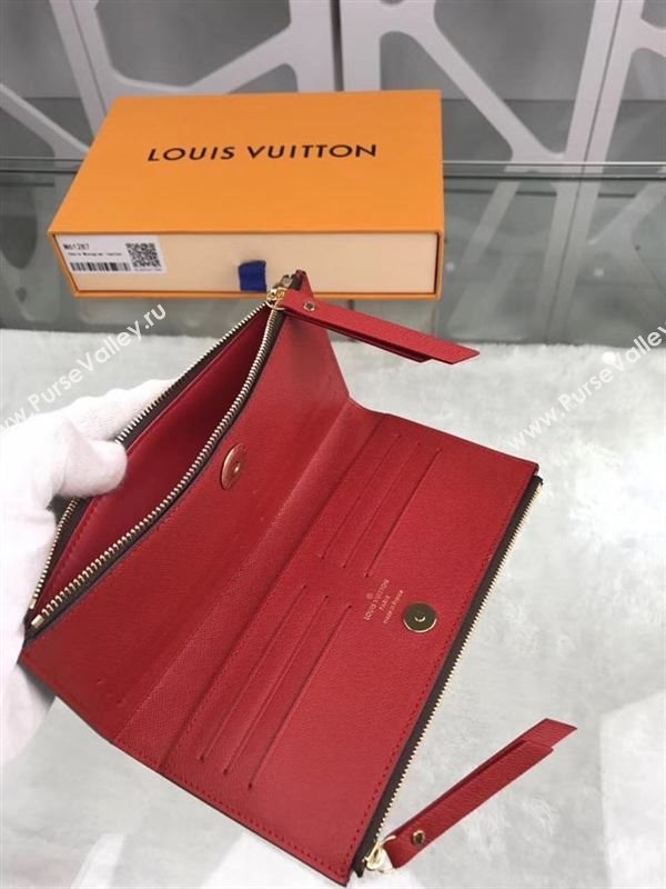 replica Louis Vuitton LV Adele Zippy Wallet Monogram Purse Bag Red M61287