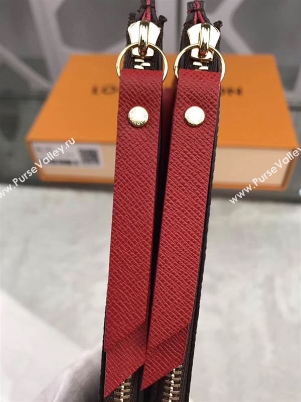 replica Louis Vuitton LV Adele Zippy Wallet Monogram Purse Bag Red M61287