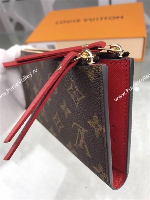 replica Louis Vuitton LV Adele Zippy Wallet Monogram Purse Bag Red M61287