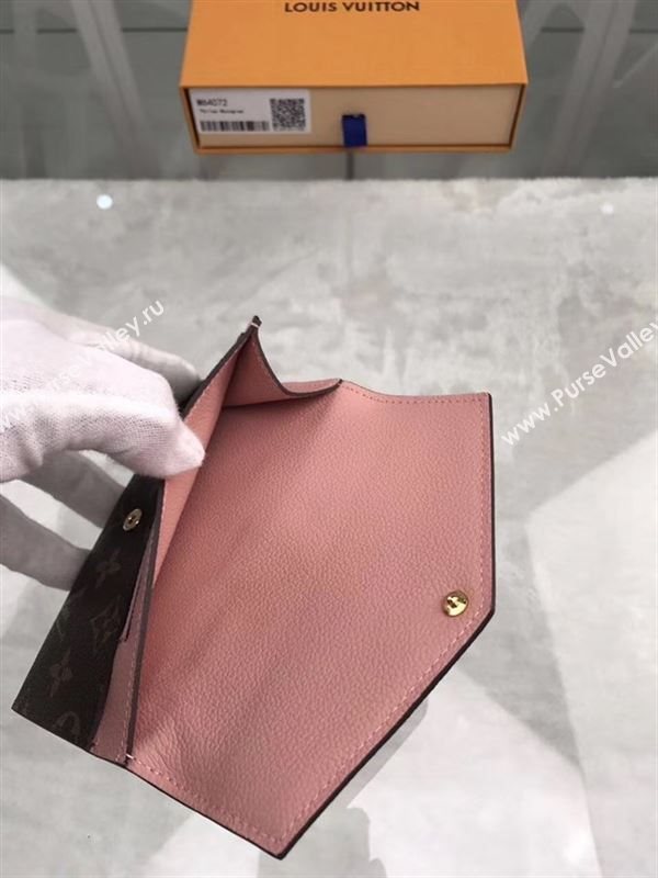 replica Louis Vuitton LV Pallas Short Wallet Monogram Purse Bag Pink M64072