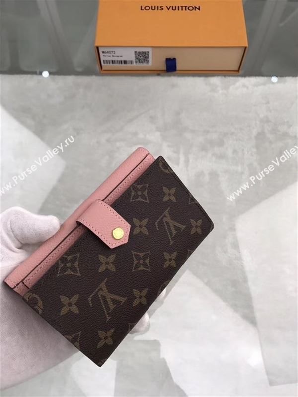 replica Louis Vuitton LV Pallas Short Wallet Monogram Purse Bag Pink M64072