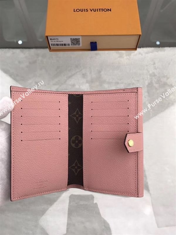 replica Louis Vuitton LV Pallas Short Wallet Monogram Purse Bag Pink M64072