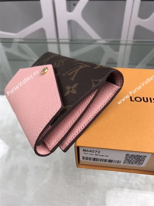 replica Louis Vuitton LV Pallas Short Wallet Monogram Purse Bag Pink M64072