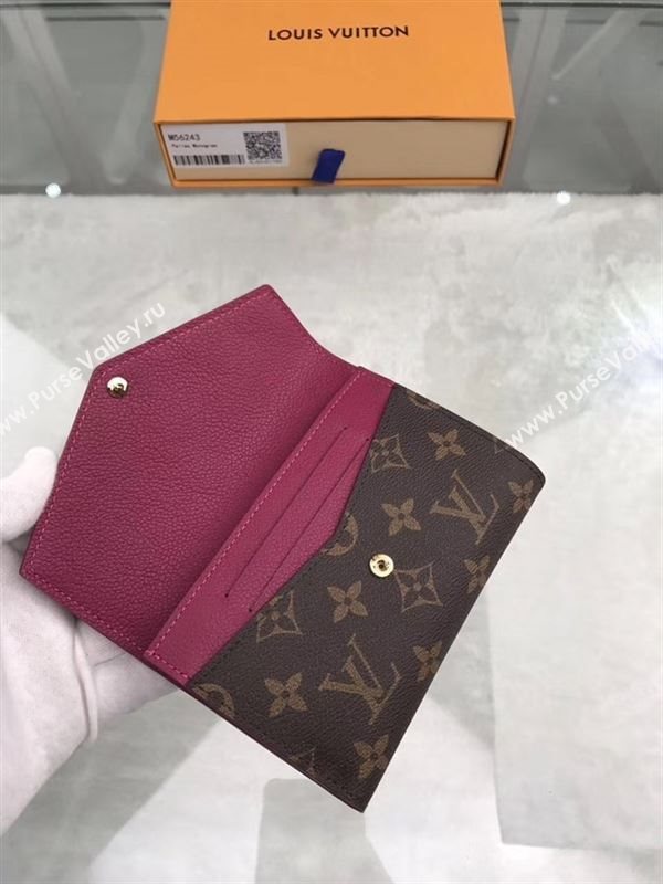 replica Louis Vuitton LV Pallas Short Wallet Monogram Purse Bag Maroon M56243