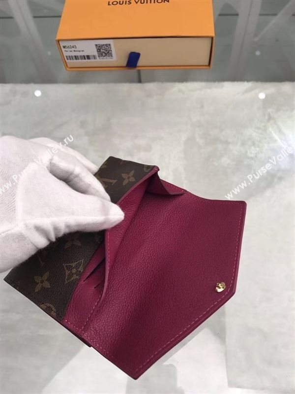 replica Louis Vuitton LV Pallas Short Wallet Monogram Purse Bag Maroon M56243