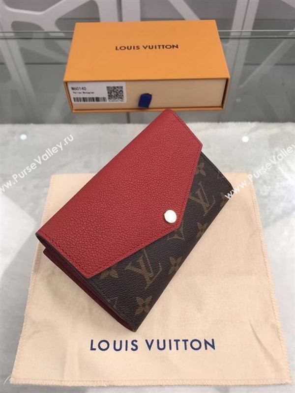 replica Louis Vuitton LV Pallas Short Wallet Monogram Purse Bag Red M60140