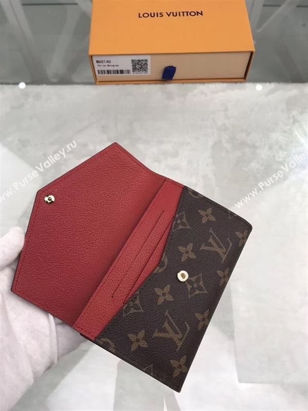 replica Louis Vuitton LV Pallas Short Wallet Monogram Purse Bag Red M60140