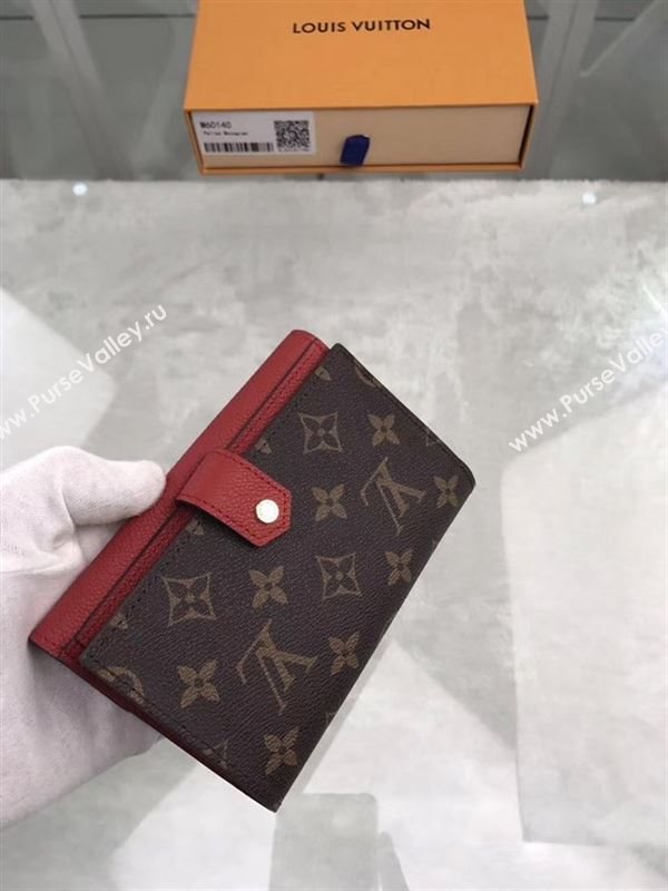 replica Louis Vuitton LV Pallas Short Wallet Monogram Purse Bag Red M60140