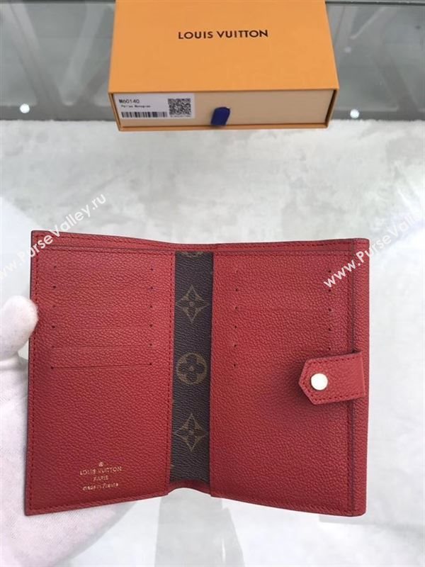 replica Louis Vuitton LV Pallas Short Wallet Monogram Purse Bag Red M60140