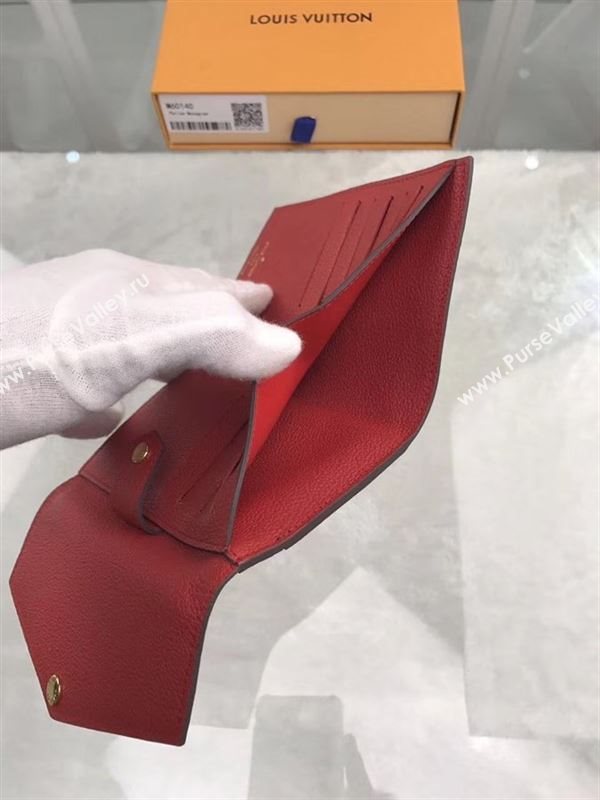 replica Louis Vuitton LV Pallas Short Wallet Monogram Purse Bag Red M60140